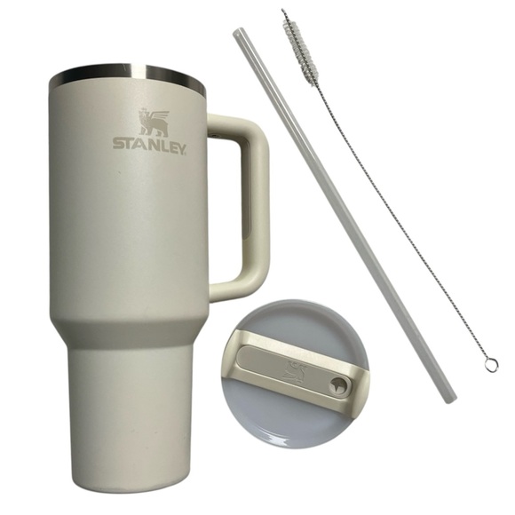Used STANLEY Quencher H2.0 Tumbler 40 oz – Cream | Handle, Straw + Free Brush - Picture 8 of 12